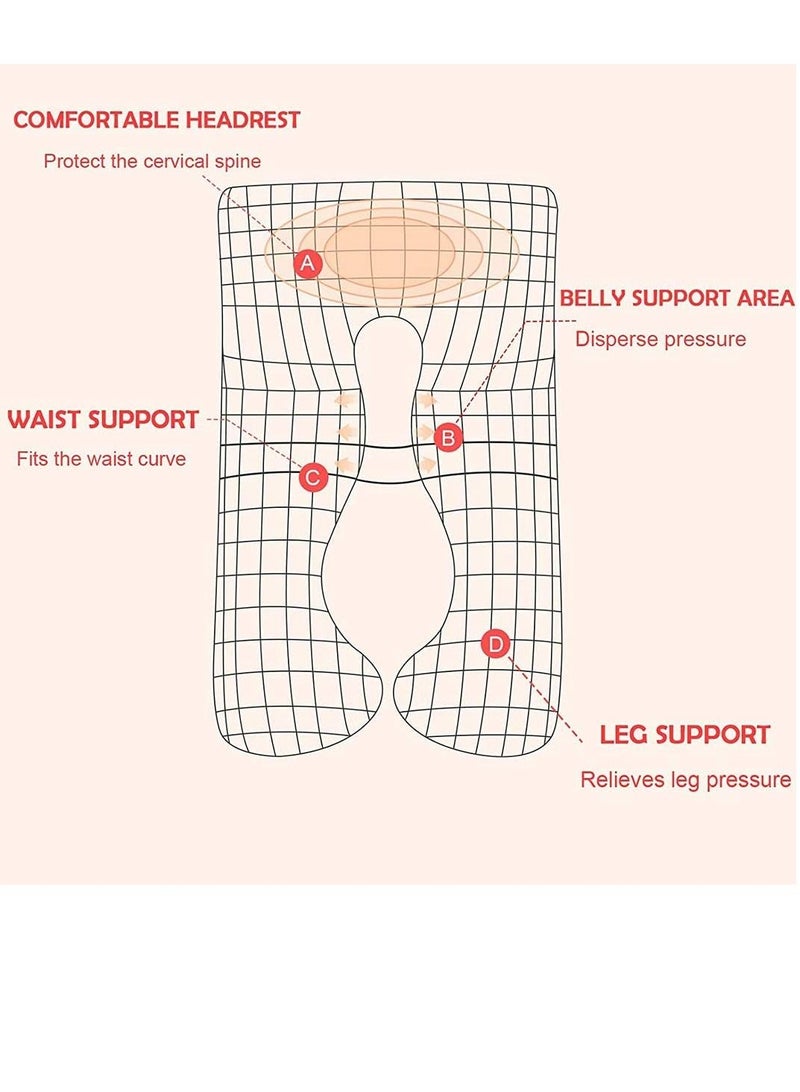 Cover U Shape Full Body Pillow Maternity Support Cushion for Pregnant Women Pregnancy Comfort Shaped with Removable Washable - Image 2