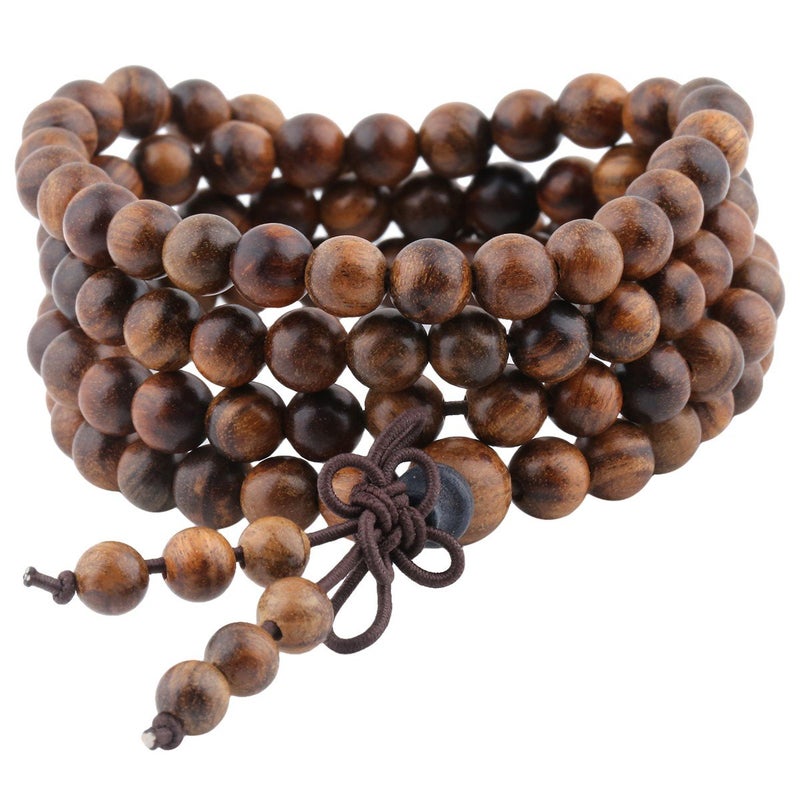 SUNYIK Black Rosewood 108 Tibetan Buddhist Mala Bracelet Beaded Prayer Bead(6mm) - Image 1