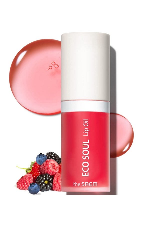 THESAEM The Saem Eco Soul Lip Oil 02 Berryplumping & Hydrating Lip Oil To Nourish & Moisturize Lipsberry Extract & Rose Waterlips Soft & Glossy For Dry Lips 0.21 Fl.Oz. - Image 1