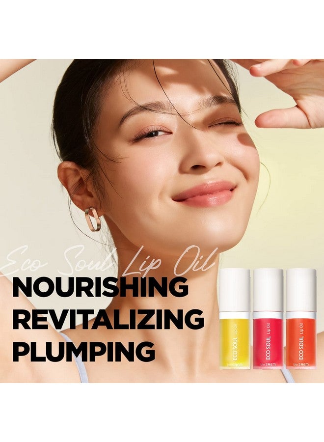 THESAEM The Saem Eco Soul Lip Oil 02 Berryplumping & Hydrating Lip Oil To Nourish & Moisturize Lipsberry Extract & Rose Waterlips Soft & Glossy For Dry Lips 0.21 Fl.Oz. - Image 2