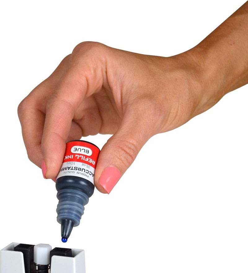AccuStamp Accu-Stamp Ink Refill, Pre-Inked, Red & Blue - Image 2