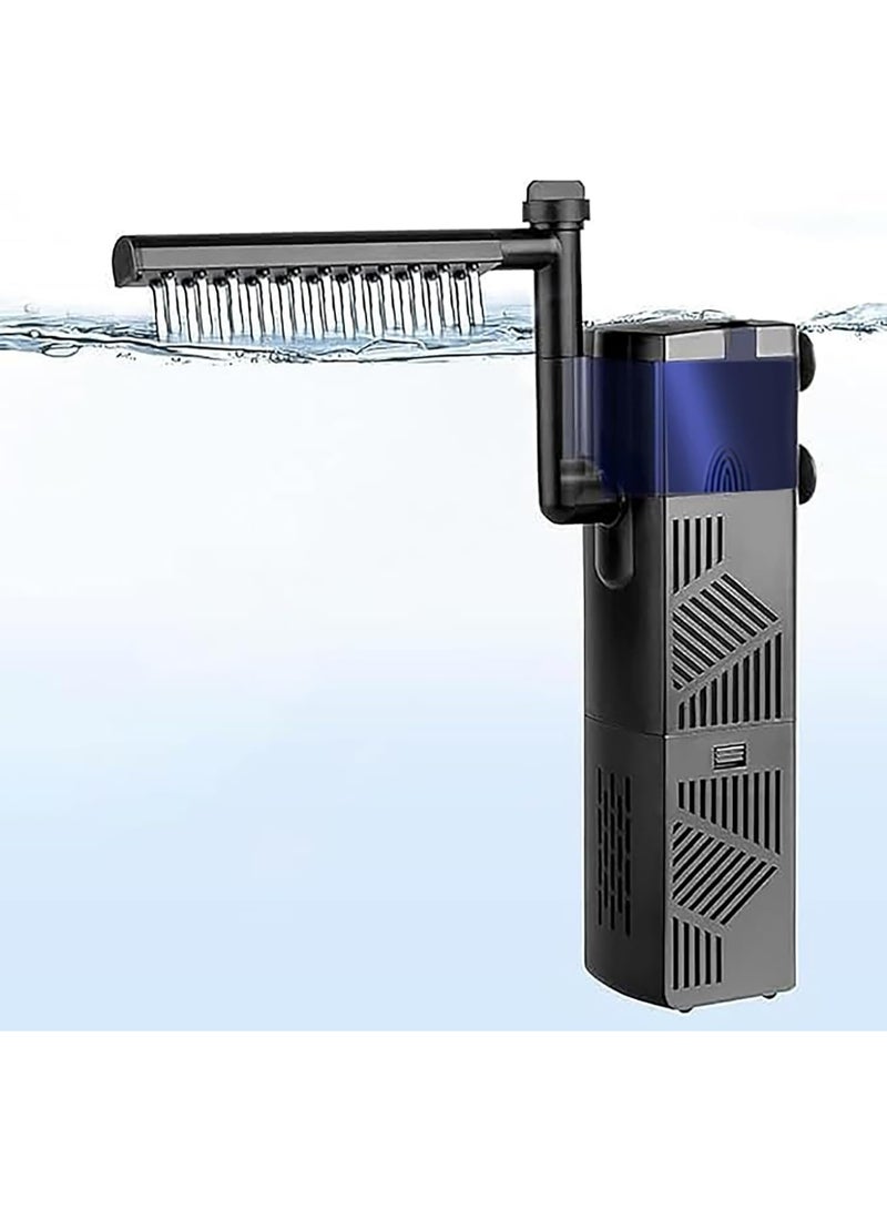 CMGTYYD. مرشح داخلي للأحواض المائية، مرشح كهربائي قابل للغمر وقابل للتعديل مع وظائف متعددة، مرشح إسفنجي كيميائي حيوي فائق الهدوء لحوض أسماك سعة 10 إلى 20 جالونًا (120 جالونًا في الساعة، لسعة 10-20 جالونًا) - Image 1