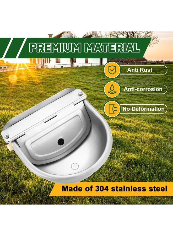 MAOPINER Automatic Waterer Bowl Farm Grade Stainless Stock Waterer Horse Cattle Goat Sheep Dog Water (Without Drainage Hole) - Image 3