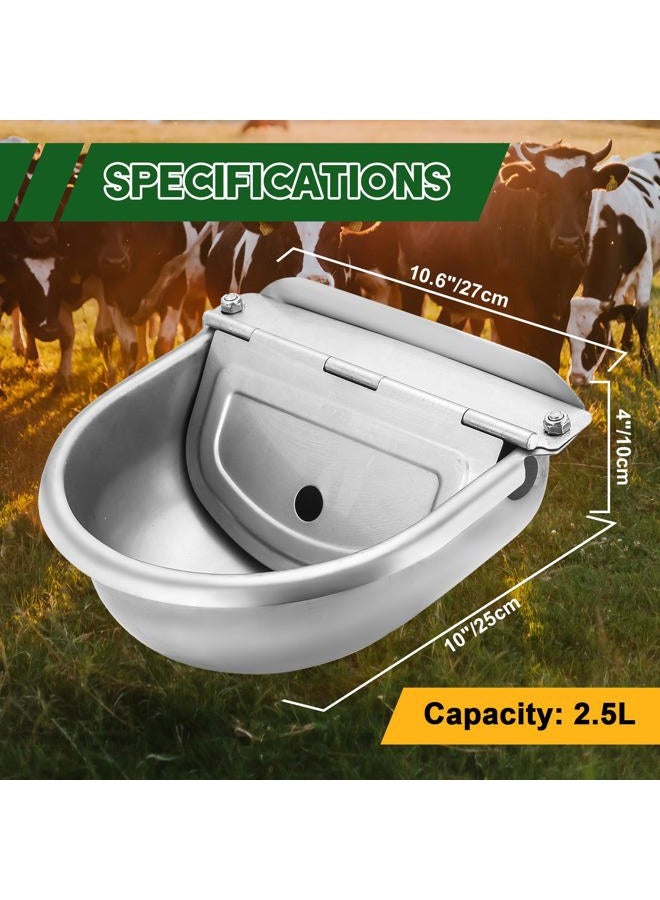 MAOPINER Automatic Waterer Bowl Farm Grade Stainless Stock Waterer Horse Cattle Goat Sheep Dog Water (Without Drainage Hole) - Image 2