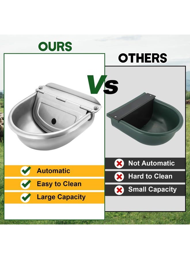 MAOPINER Automatic Waterer Bowl Farm Grade Stainless Stock Waterer Horse Cattle Goat Sheep Dog Water (Without Drainage Hole) - Image 5