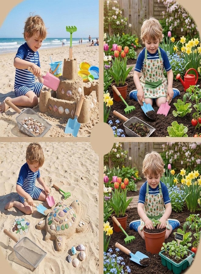 SupMLC Beach Sand Toys for Kids Toddlers, Beach Mesh Shovel Rake Set with Sifter & Shell Clipping Tongs, Travel Mesh Scooper for Digging, Sifting Collecting Shells, Shark Tooth Sifter Dipper for Boys Girls - Image 4