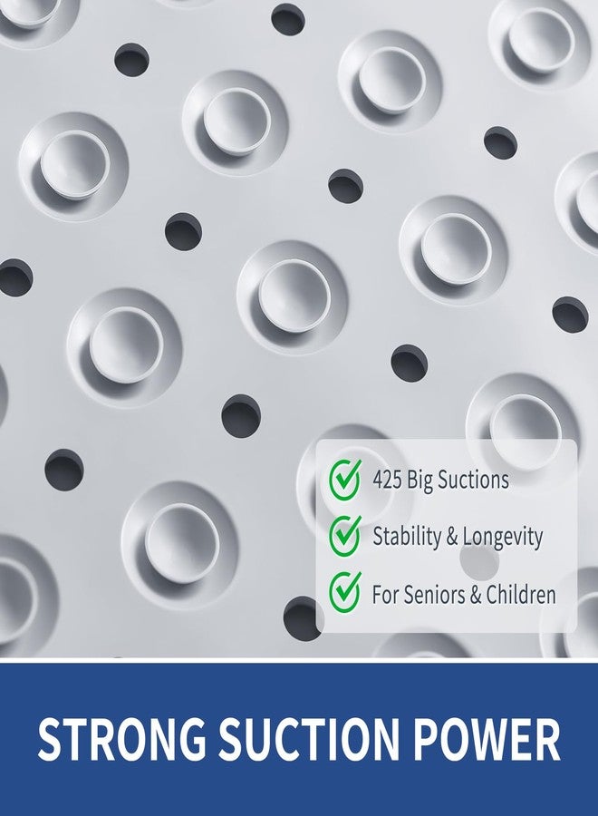OTHWAY Extra Large Shower Mat 47"x 32", TPE Non Slip Shower Mat for Shower Stall, Inside Walk in Shower Mats with Drain Holes Suction Cups, Anti-Slip for Elderly Kids (Light Grey) - Image 3