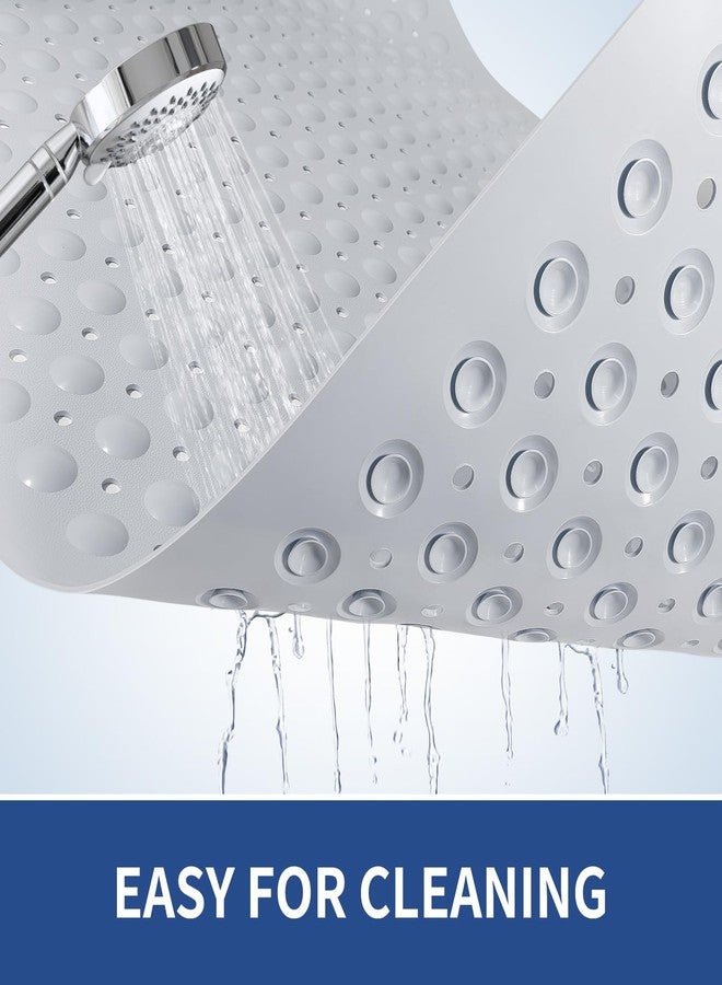 OTHWAY Extra Large Shower Mat 47"x 32", TPE Non Slip Shower Mat for Shower Stall, Inside Walk in Shower Mats with Drain Holes Suction Cups, Anti-Slip for Elderly Kids (Light Grey) - Image 5