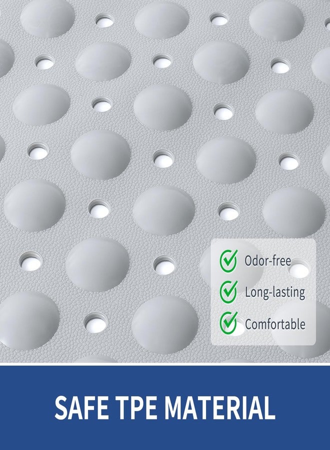OTHWAY Extra Large Shower Mat 47"x 32", TPE Non Slip Shower Mat for Shower Stall, Inside Walk in Shower Mats with Drain Holes Suction Cups, Anti-Slip for Elderly Kids (Light Grey) - Image 4