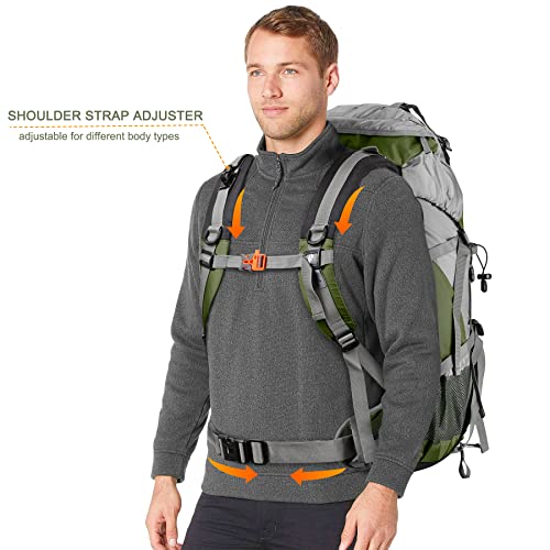 Loowoko 50L Hiking Backpack, Waterproof Camping Essentials Bag with Rain Cover, 45+5 Liter Lightweight Backpacking Back Pack - Image 4