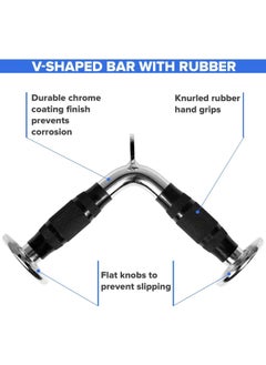 KYD Tricep Press Down V Bar Cable Attachment With Non-slip Rubber Handle| V-Shaped Exercise Bar Stregnth Training Attachment For Home Gym Weight Lifting  - Image 2