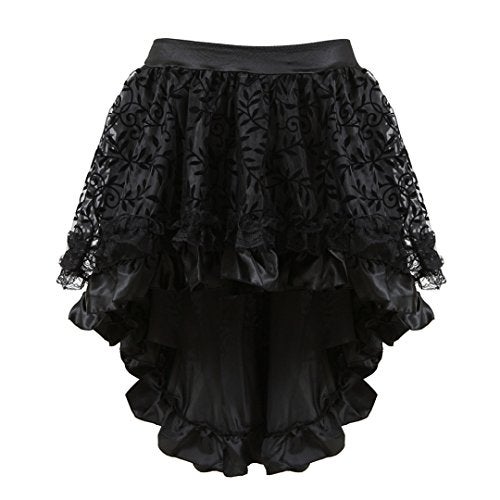 Kranchungel Steampunk Corset Skirt Renaissance Corset Dress for Women Gothic Burlesque Corsets Costumes Large Red - Image 5