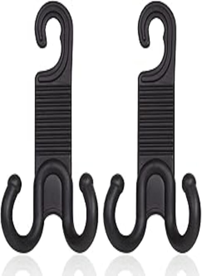 Car Hooks, FuYamp Back Car Seat Headrest Hook, 2 Pack Black Universal Auto Vehicle Headrest Hanger Storage, Purse Hook for Car Handbag Clothes Umbrellas Coats Grocery Bags ang More