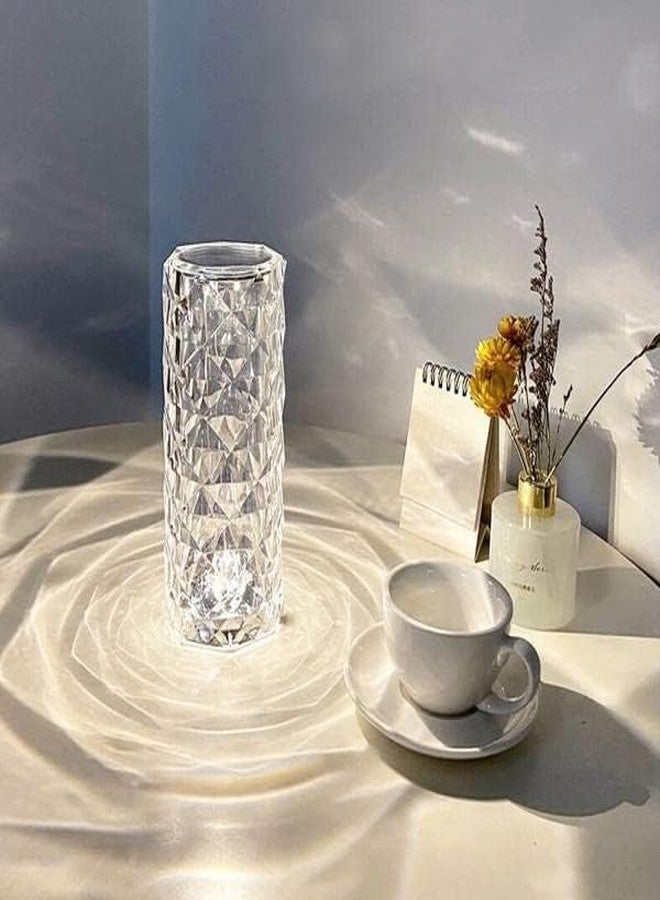 KSBOY Crystal Diamond Table Lamp Rechargeable Color Changing, Touch Control Creative Rose LED Ambient Night Light, Modern Bedside lamp Home Candlelight Dinner Decoration (16 Colors Changing Mode) - Image 1