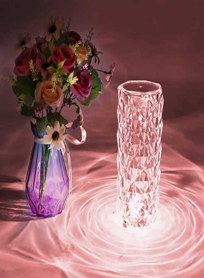 KSBOY Crystal Diamond Table Lamp Rechargeable Color Changing, Touch Control Creative Rose LED Ambient Night Light, Modern Bedside lamp Home Candlelight Dinner Decoration (16 Colors Changing Mode) - Image 4