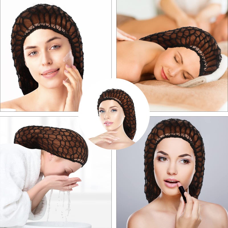 WLLHYF Mesh Rayon Knit Snood Hat Crochet Hair Wraps Sleep Cap Large Hair Cover Ornament Accessory - Image 5