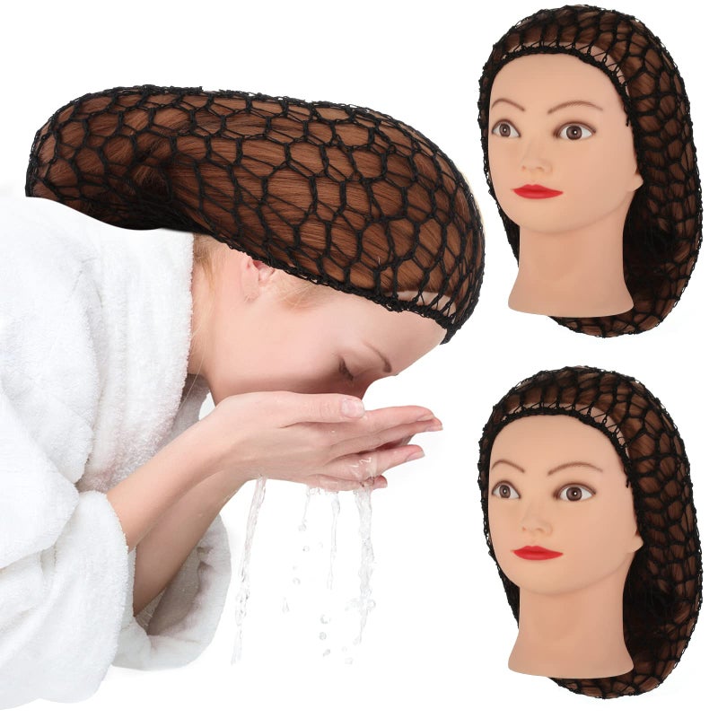 WLLHYF Mesh Rayon Knit Snood Hat Crochet Hair Wraps Sleep Cap Large Hair Cover Ornament Accessory - Image 3