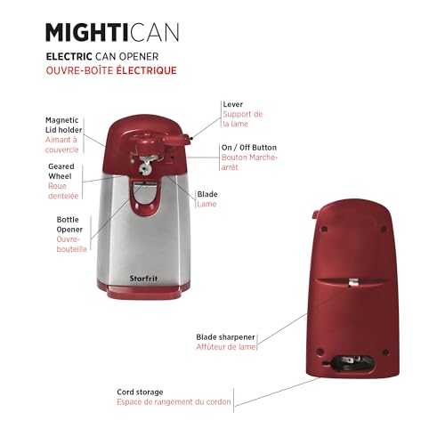 Starfrit Gourmet MightiCan Can Opener Holds and Leaves No Sharp Edges on Lid Comfort Grip Heavy Duty NonSlip Knob 3 Year Warranty - Image 3