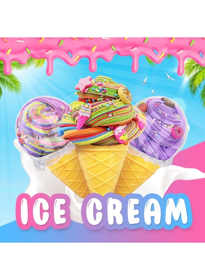 سيمدو طقم سلايم آيس كريم للأطفال – 6 ألوان من السلايم المنفوخ الناعم، لعبة DIY معطرة، هدية مثالية للبنات والأولاد، لتخفيف التوتر وتنمية الإبداع - Image 2