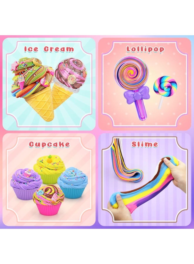 سيمدو طقم سلايم آيس كريم للأطفال – 6 ألوان من السلايم المنفوخ الناعم، لعبة DIY معطرة، هدية مثالية للبنات والأولاد، لتخفيف التوتر وتنمية الإبداع - Image 4
