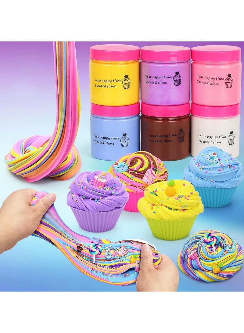 سيمدو طقم سلايم آيس كريم للأطفال – 6 ألوان من السلايم المنفوخ الناعم، لعبة DIY معطرة، هدية مثالية للبنات والأولاد، لتخفيف التوتر وتنمية الإبداع - Image 5