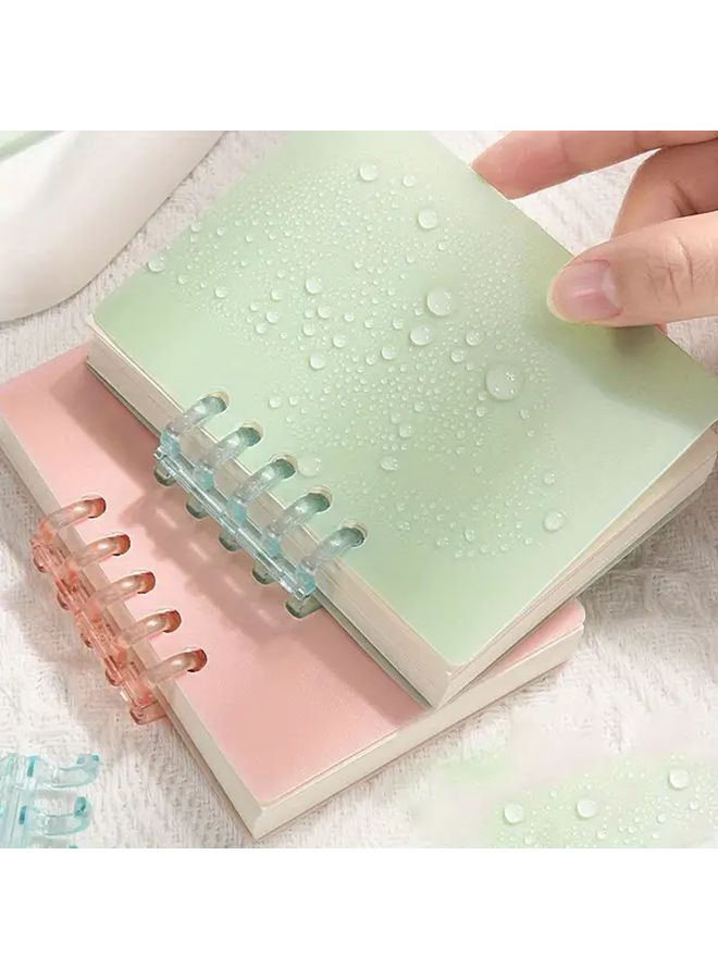 Transparent White A7 Spiral Notebook 80 Sheets Lined Paper Easy Assembly School Office Supplies - Image 1
