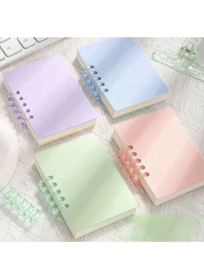 Transparent White A7 Spiral Notebook 80 Sheets Lined Paper Easy Assembly School Office Supplies - Image 2