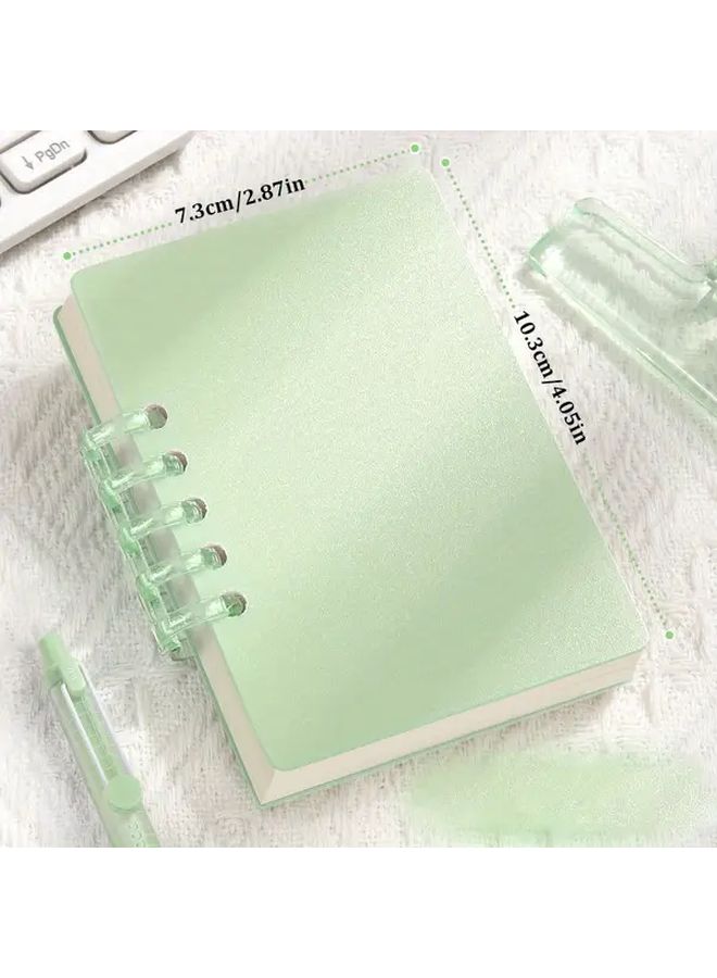 Transparent White A7 Spiral Notebook 80 Sheets Lined Paper Easy Assembly School Office Supplies - Image 4