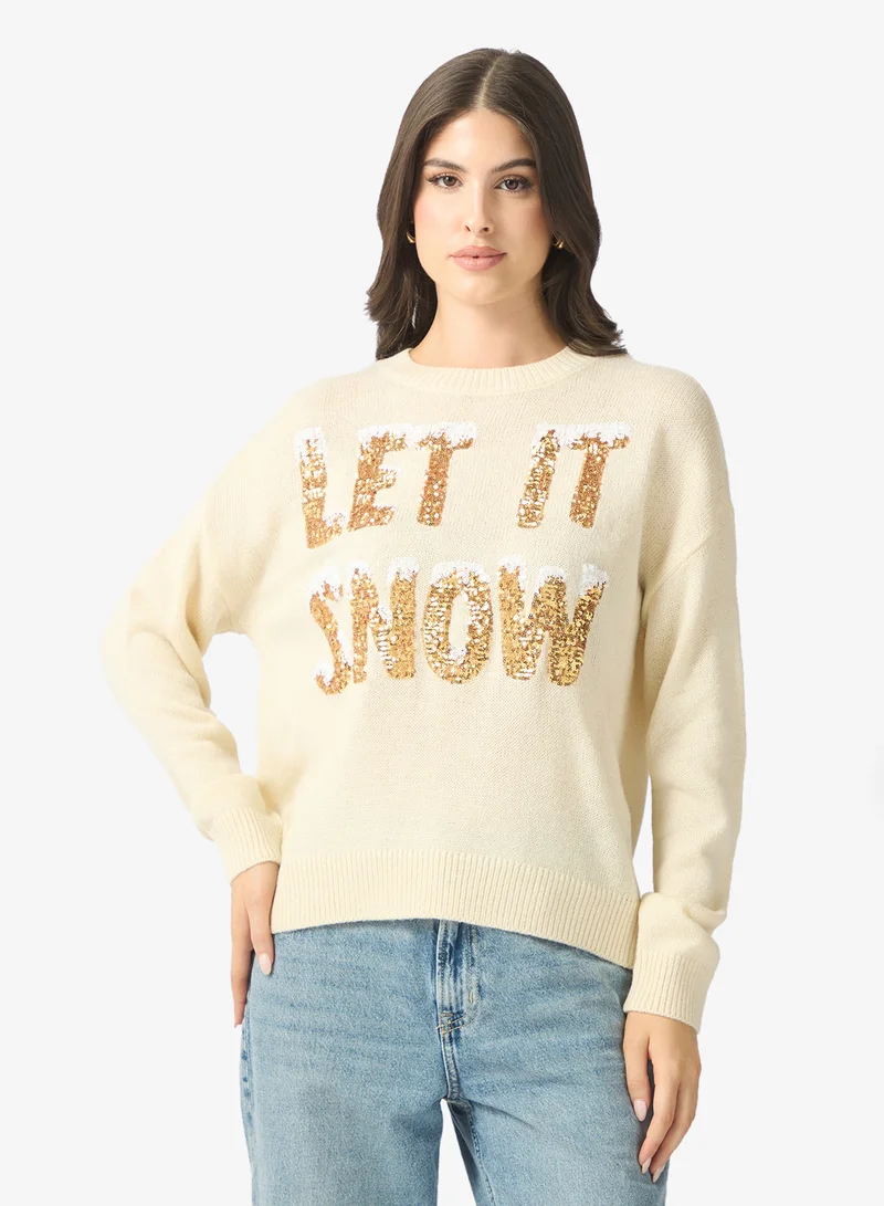 VERO MODA Christmas Sequin Detail Sweater