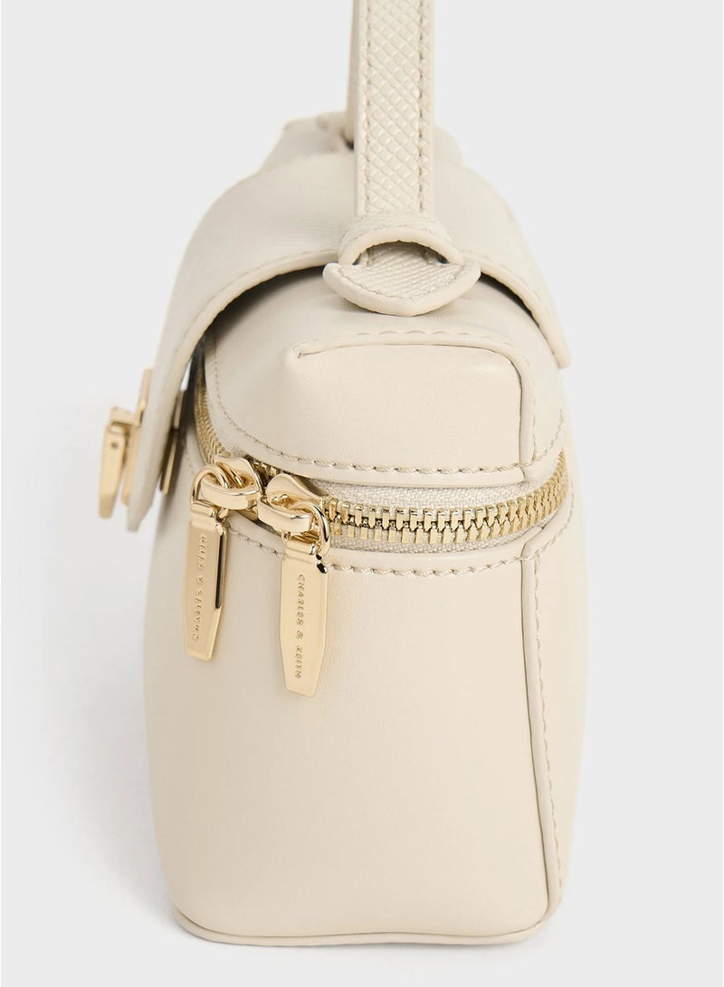 Charles & Keith Charles & Keith Arwen Box Tote - Cream White - Image 5