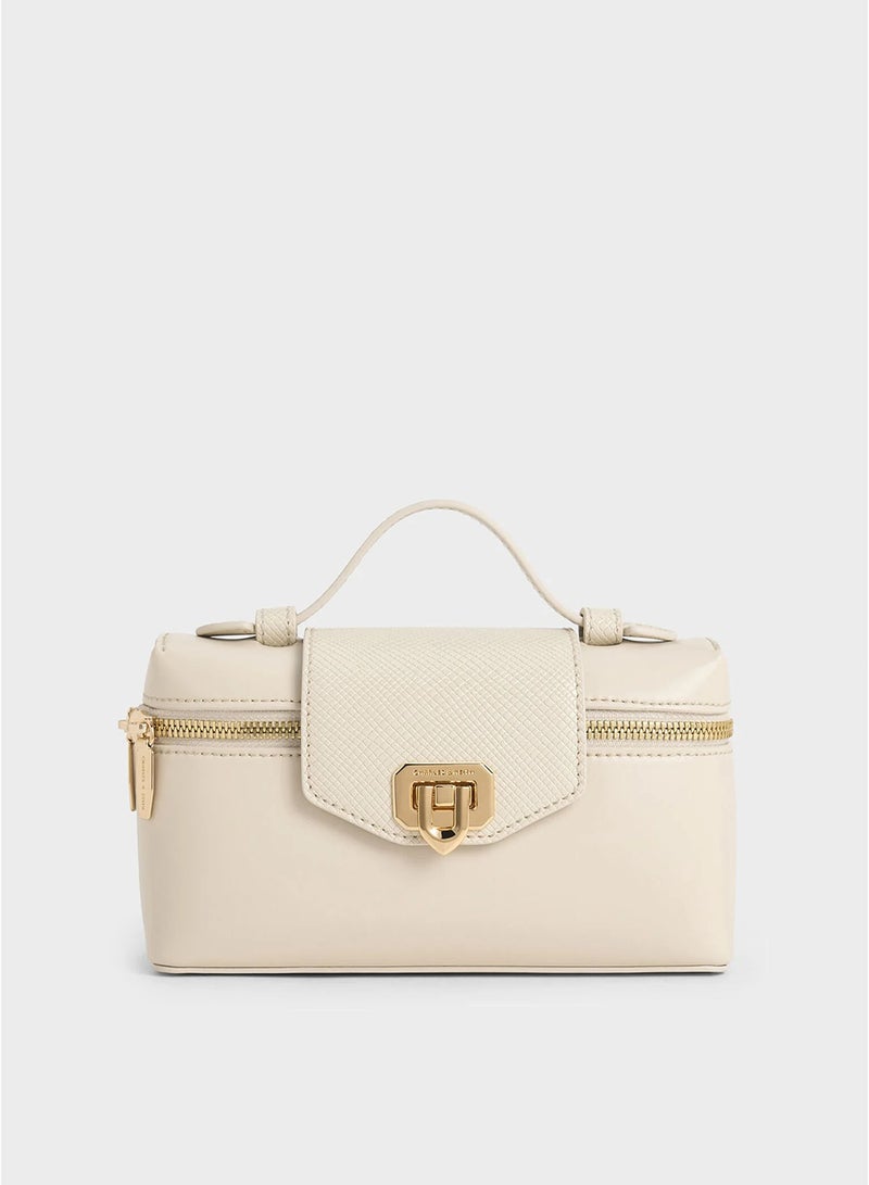 Charles & Keith Charles & Keith Arwen Box Tote - Cream White - Image 1