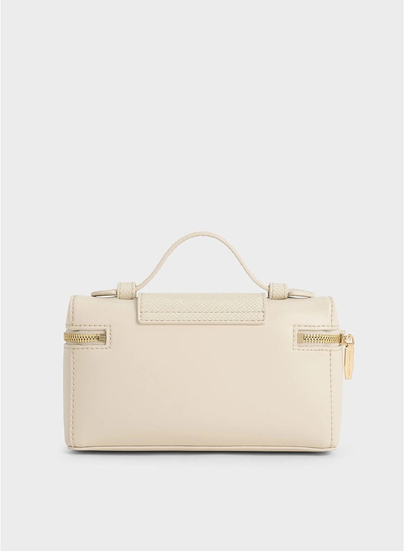 Charles & Keith Charles & Keith Arwen Box Tote - Cream White - Image 4