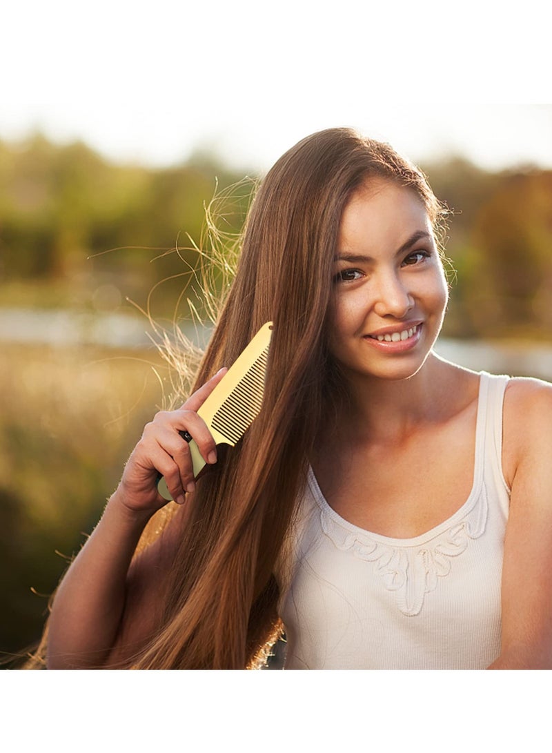 SYOSI 3 Pieces Metal Comb and Barber Brush Set, Stainless Steel Barber Flat Top Comb Fine Styling Cutting Comb Barber Cleaning Brush for Men Women Salon - Image 5