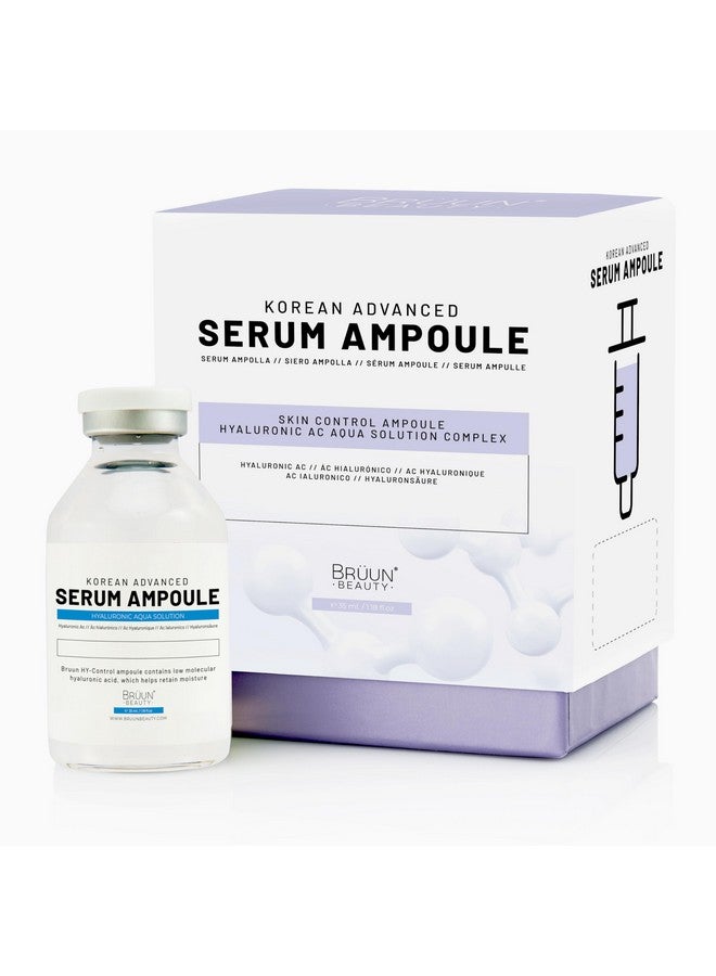 BRÜUN HY - Control Hyaluronic Aqua Solution Ampoule - Micro Needling Korean Serum Booster for Face to Use with and without Derma Pen Microneedling Skin Care Serum 1.18 fl.oz - Image 1