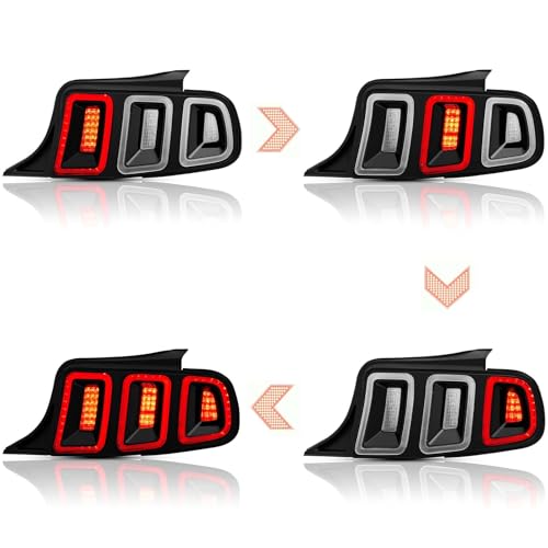 corkiauto LED Tail Lights Assembly Compatible with 2010 2011 2012 2013 2014 Ford Mustang Taillights Rear Brake Lamp, Black Housing Clear Lens - Image 3