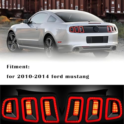 corkiauto LED Tail Lights Assembly Compatible with 2010 2011 2012 2013 2014 Ford Mustang Taillights Rear Brake Lamp, Black Housing Clear Lens - Image 2