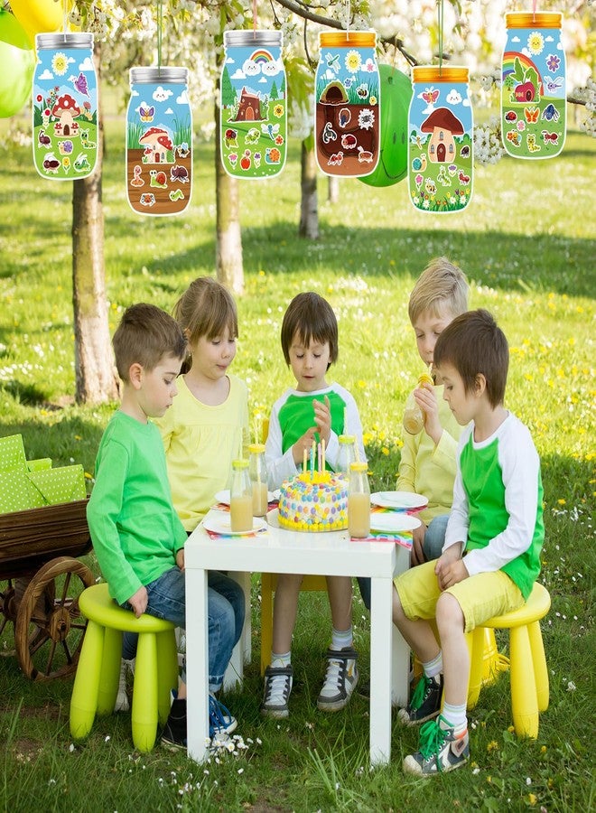 BLSUREFYX 30 Sheet Spring Insect Craft Kit Spring Summer Mason Jar Scene with Bee Ladybug Flower Sticker Make Your Own Insect Jar Ornament for Kid Toddler Sunday School Classroom Home Reward Activity - Image 4