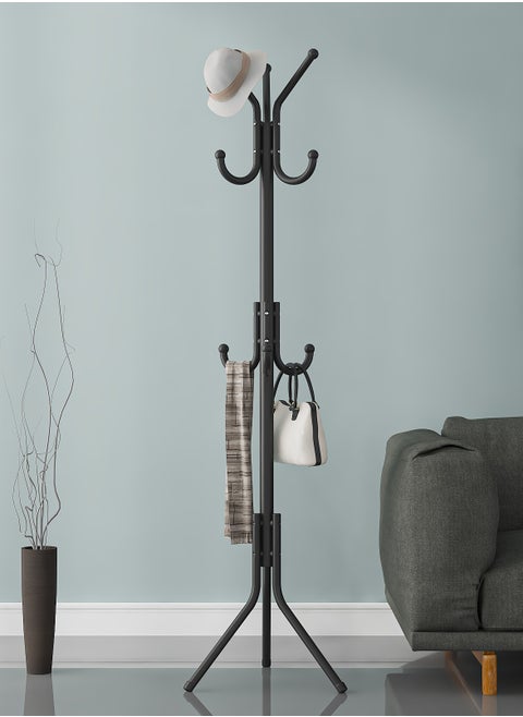Multifunctional Metal Coat Stand Black 172x43 cm