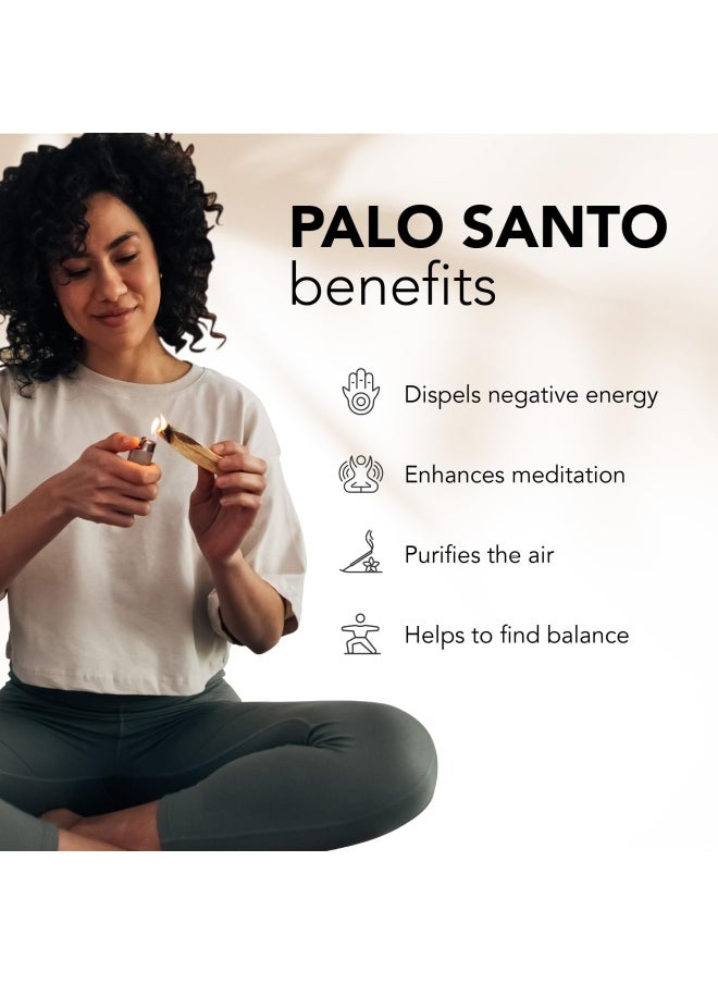 palosanto - Sticks Authentic 20 Pack 100 Natural Incense High Resin Spiritual Cleansing Palo Santo Matches From Peru Wild Harvested Sustainably Hand Picked - Image 1