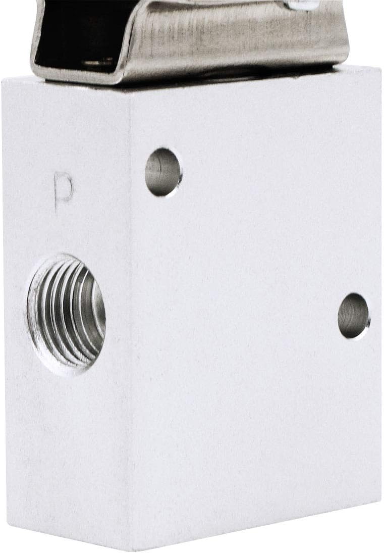 U.S. Solid 1/4inches NPT Red Latching Mushroom Style Push Button 3 Way, 2 Position Pneumatic Control Mechanical Valve from - Image 2