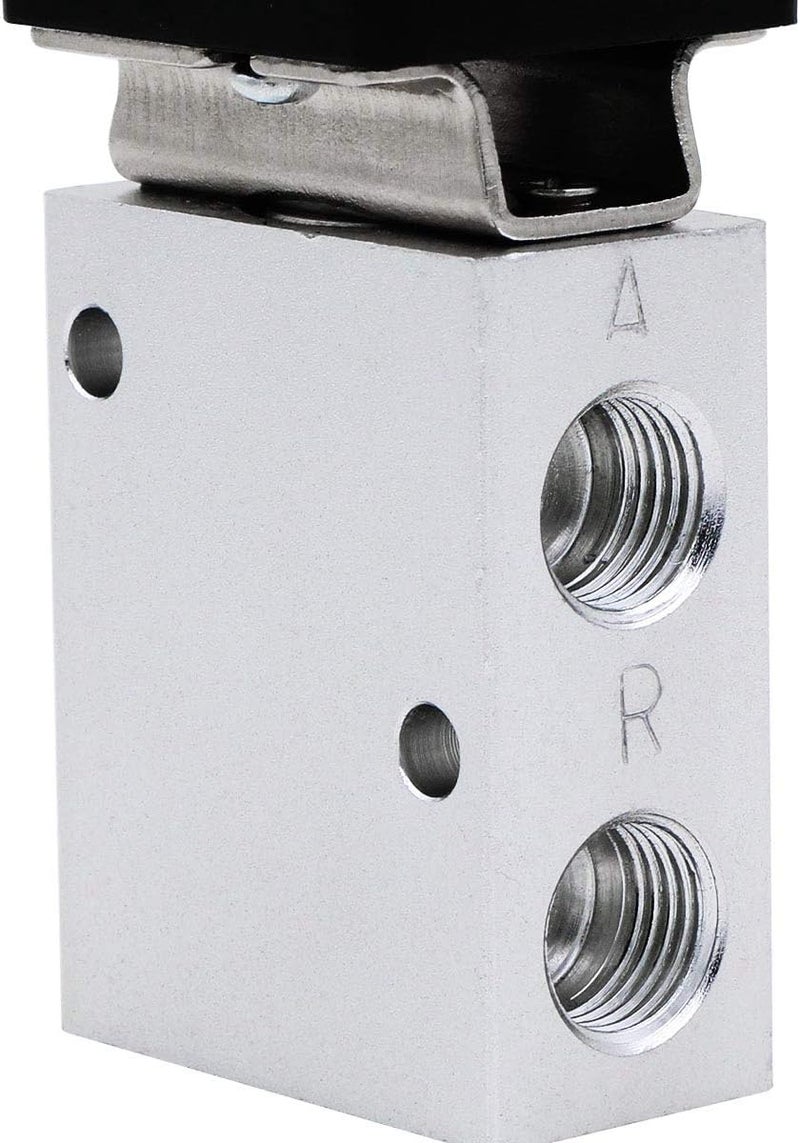 U.S. Solid 1/4inches NPT Red Latching Mushroom Style Push Button 3 Way, 2 Position Pneumatic Control Mechanical Valve from - Image 1