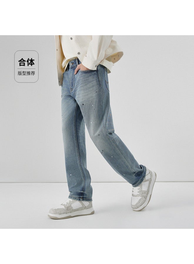 Cabbeen Men's Jeans Street Retro Stretch Wear-resistant Easy Care 2026 Spring Jeans - Image 4