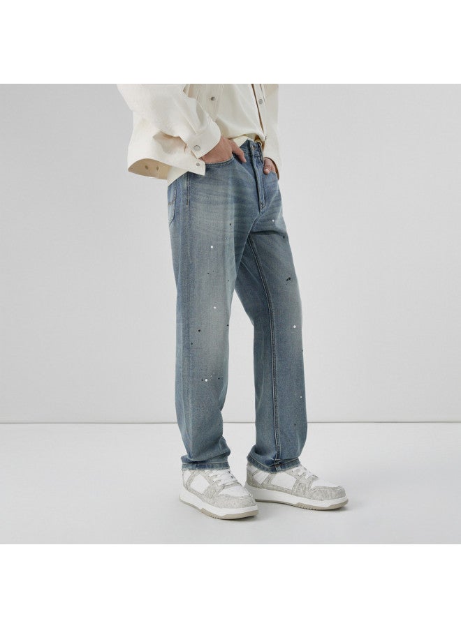 Cabbeen Men's Jeans Street Retro Stretch Wear-resistant Easy Care 2026 Spring Jeans - Image 5