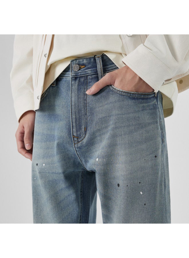 Cabbeen Men's Jeans Street Retro Stretch Wear-resistant Easy Care 2026 Spring Jeans - Image 3