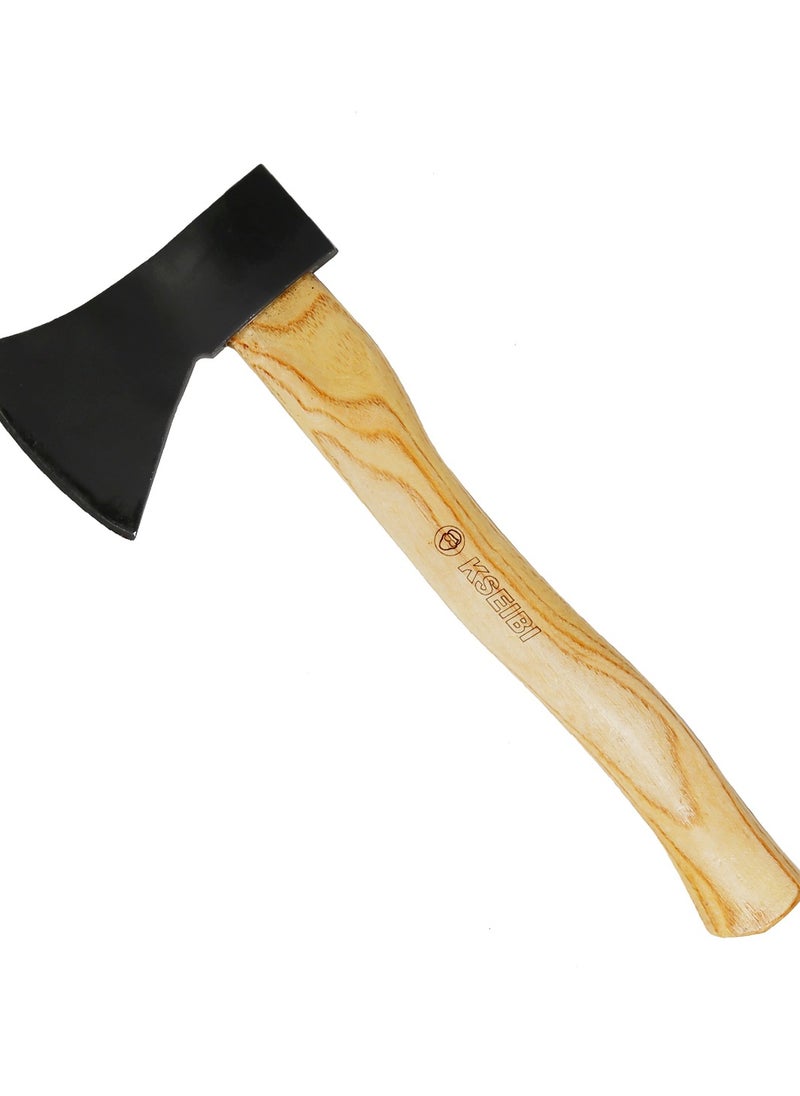 KSEIBI Axe with Wooden Handle 600g, Carbon Steel, Wood Handle, Ideal for Small Wood-Cutting Projects, Clearing Small Limbs, And Camping, Strong and Durable, Clearing Branches, Construction, Bushcraft Axe  - Image 1