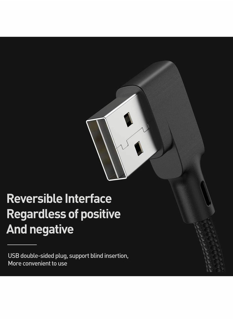 Excefore - USB C Cable, 90 Degree Coiled USB A To C Charging Cable, Scalable Spring Charging Cable (40-180 cm), 15W 3A Fast Charging, High Speed Data Transfer Cable for Any C Port Device - Image 1