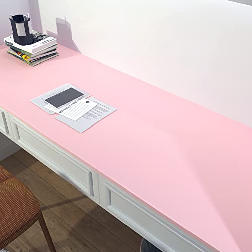 Decotalk Pink Peel and Stick Wallpaper Pink Contact Paper for Cabinets Removable Wallpaper for Bedroom Girls Shelves Decorative Wallpaper Self Adhesive Solid Color Wrapping Paper Matte 12"x120" - Image 3