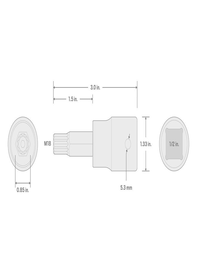 تيكتون مقبس TEKTON ثلاثي المربعات مقاوم للعبث بقطر نصف بوصة × MT18 | SIB29218 - Image 5