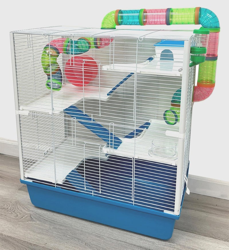 Mcage Extra Large 23" Multi-Tiers Easy Setup Hamster Palace Gerbil Habitat Mouse House Mice Home Critters Cage Complete Set of Accessories Expandable Customizable Hide House Food Bowl Running Wheel - Image 1