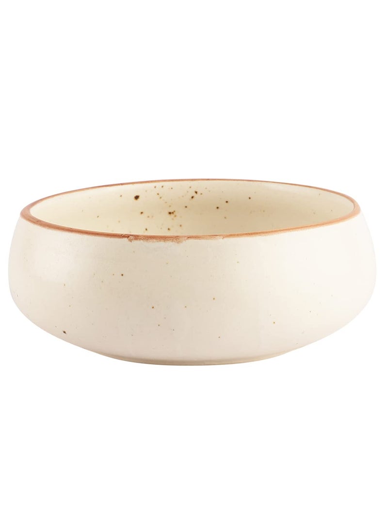 miah decor Ceramic Serving Bowl Handmade Stoneware Matte Finish Serving Bowl for Food Salad Curries Pasta Noodles Snacks Rice Chutney Breakfast 1 Piece Size WxH 7 X 3 inches - Image 2